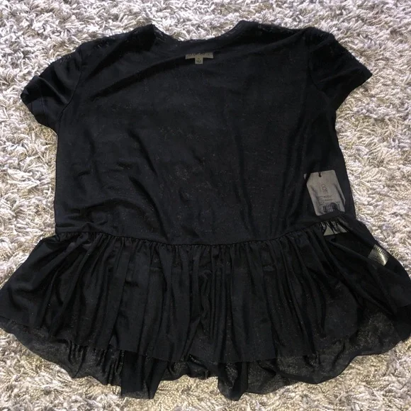 Cotton Candy Sheer Peplum Top Size M - Picture 2 of 8